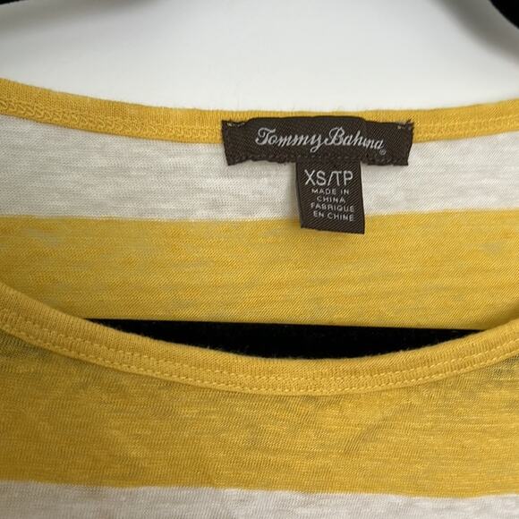 Tommy‎ Bahamas yellow striped top size xs linen - Picture 2 of 4